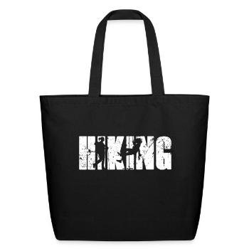 Hiking - Eco-Friendly Cotton Tote - black - Front