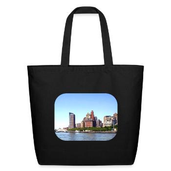 Manhattan NY - Manhattan Skyline on a Clear Day - Eco-Friendly Cotton Tote - black - Front