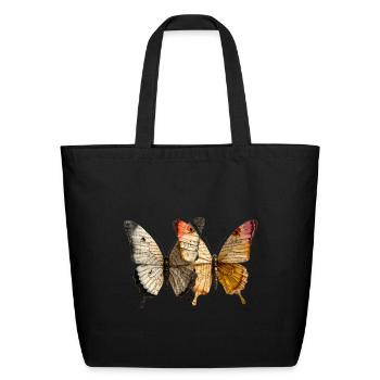 Collage Art Butterflies unique Butterfly Fan - Eco-Friendly Cotton Tote - black - Front
