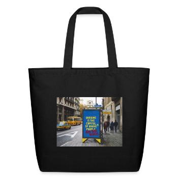 Ukraine: Capital of Great People and Bad Roads - Eco-Friendly Cotton Tote - black - Front