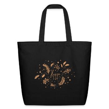 Floral Hygge ornament - Eco-Friendly Cotton Tote - black - Front