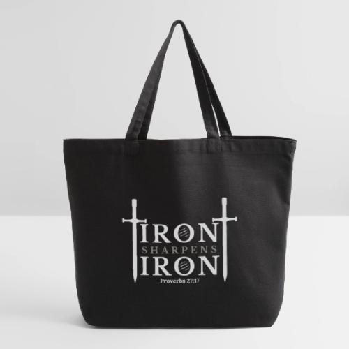Iron Sharpens Iron - Proverbs 27:17 (White & Grey) - Eco-Friendly Cotton Tote