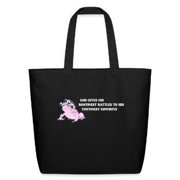 God Gives His Rootinest - Eco-Friendly Cotton Tote - black - Front