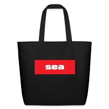 Sea - Eco-Friendly Cotton Tote - black - Front