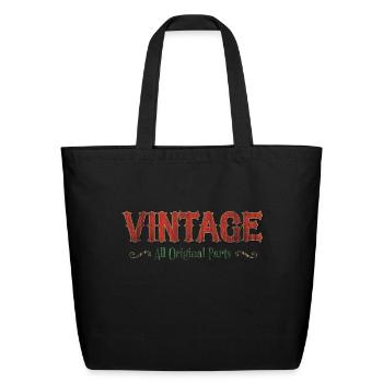 Vintage Original Parts - Eco-Friendly Cotton Tote - black - Front