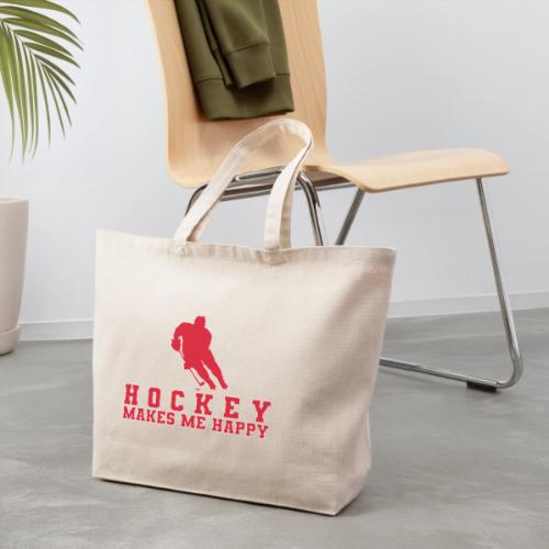 Hockey makes me happy - Eco-Friendly Cotton Tote