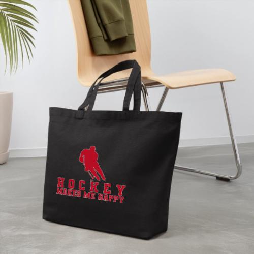 Hockey makes me happy - Eco-Friendly Cotton Tote