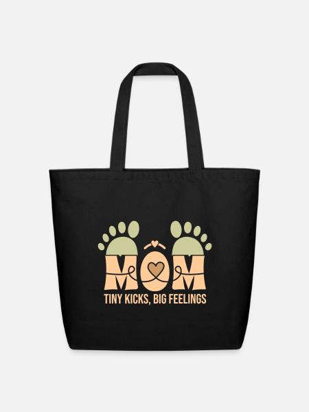 Tiny Kicks, Big Feelings – A Mother's Bond - Eco-Friendly Cotton Tote - black