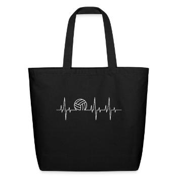 Voleyball Heartbeat Gift - Eco-Friendly Cotton Tote - black - Front