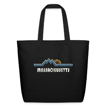 Retro Massachusetts Gift Massachusetts - Eco-Friendly Cotton Tote - black - Front