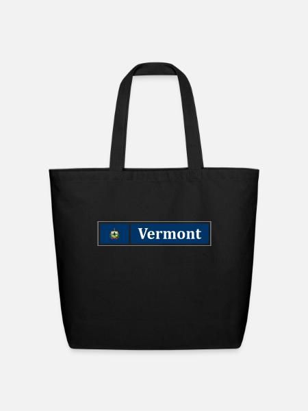 Vermont Flag - Eco-Friendly Cotton Tote - black
