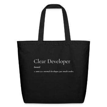 Clear Developer is much cooler than as normal - Eco-Friendly Cotton Tote - black - Front