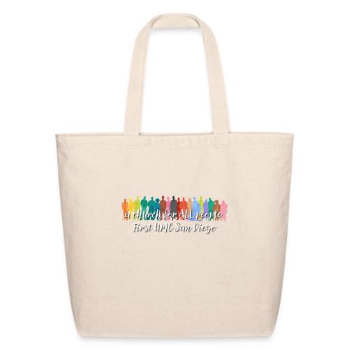 a church for all people - with colorful graphic - Eco-Friendly Cotton Tote