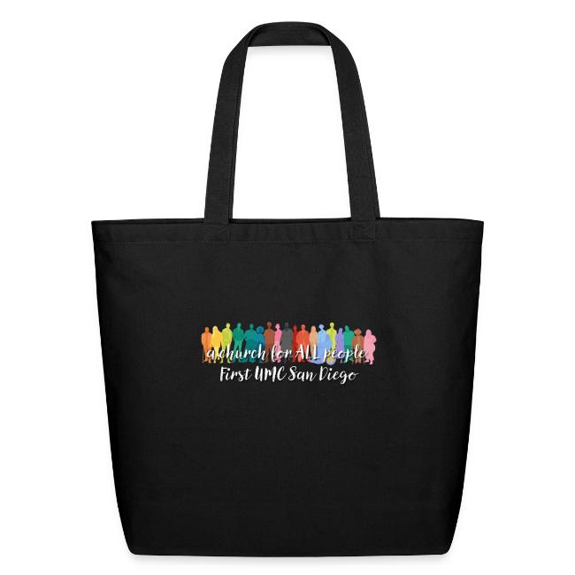 a church for all people - with colorful graphic