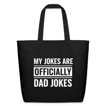 Official Dad Jokes - Eco-Friendly Cotton Tote - black - Front