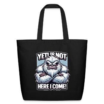 Christmas Yeti - Eco-Friendly Cotton Tote - black - Front
