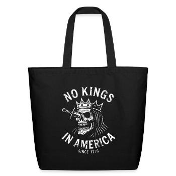 No_Kings_In_America_-_Skull - Eco-Friendly Cotton Tote - black - Front