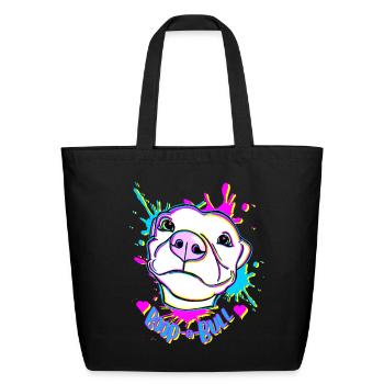 Boop-a-Bull Neon Splash - Eco-Friendly Cotton Tote - black - Front