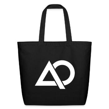 Simple Alpha Omega (AO) Logo White - Eco-Friendly Cotton Tote - black - Front