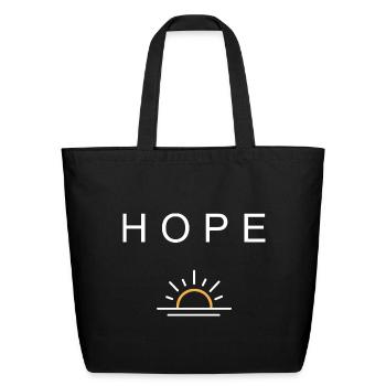 Hope Sunrise Emblem Tee - Eco-Friendly Cotton Tote - black - Front