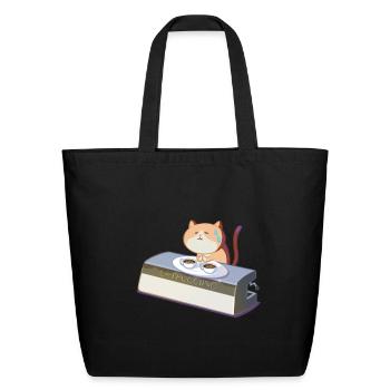 PanicMeow - Eco-Friendly Cotton Tote - black - Front