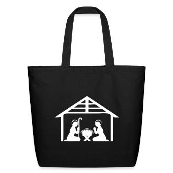 The Birth of Christ - Eco-Friendly Cotton Tote - black - Front