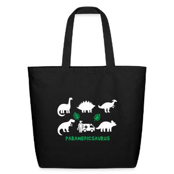Paramedic Saurus Dinosaurs - Eco-Friendly Cotton Tote - black - Front