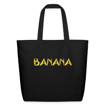 banana - Eco-Friendly Cotton Tote - black - Front