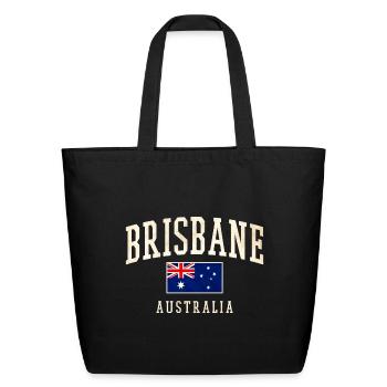 Brisbane Vintage Australia Flag - Eco-Friendly Cotton Tote - black - Front