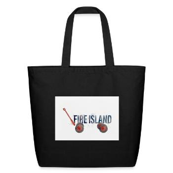 Fire Island wagon New York summer ferry water taxi - Eco-Friendly Cotton Tote - black - Front