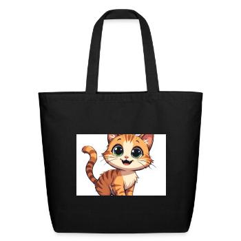 Charming Tabby Smile - Eco-Friendly Cotton Tote - black - Front