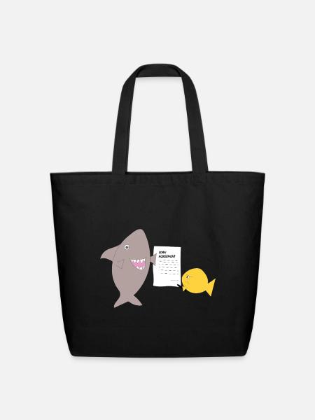 Loan Shark Cute Funny Pun - Eco-Friendly Cotton Tote - black
