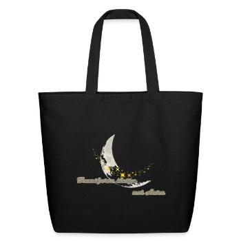Half Moon Aura – Aesthetic Moon Graphic  - Eco-Friendly Cotton Tote - black - Front