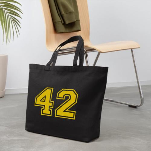 Number 42 in a classic athletic collegiate font - Eco-Friendly Cotton Tote