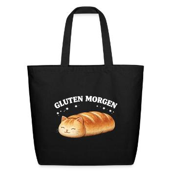 Gluten Morgen Cat Loaf - Eco-Friendly Cotton Tote - black - Front