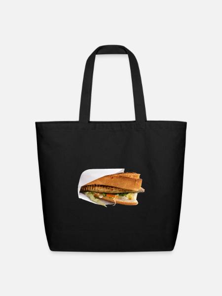 Mackerel Sandwich - Eco-Friendly Cotton Tote - black