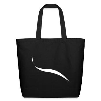 Organic Flowing White Wave Minimalist Graphic - Eco-Friendly Cotton Tote - black - Front