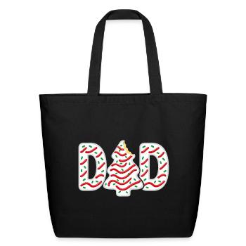 Christmas Tree Cake Dad Matching Family Party  - Eco-Friendly Cotton Tote - black - Front