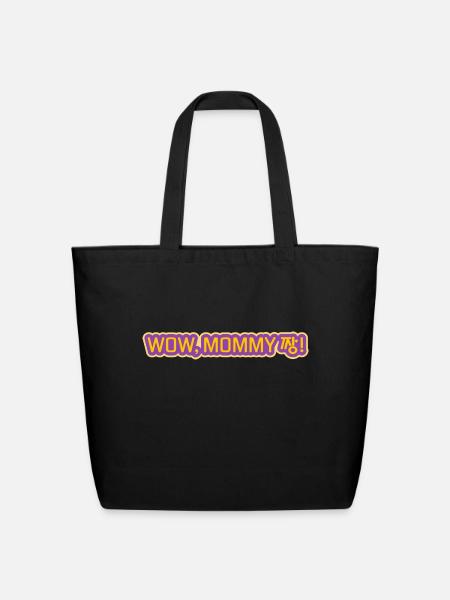 Mommy Jjang Wow Amazing Mommy - Eco-Friendly Cotton Tote - black