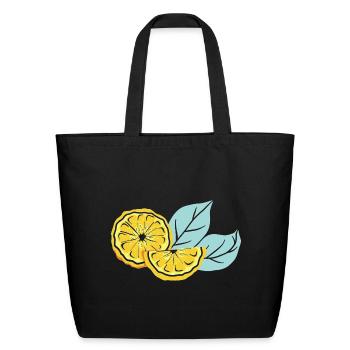 Lemon Slices - Eco-Friendly Cotton Tote - black - Front
