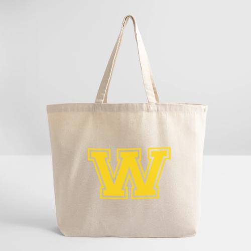 Letter W – Capital Athletic Alphabet Monogram - Eco-Friendly Cotton Tote