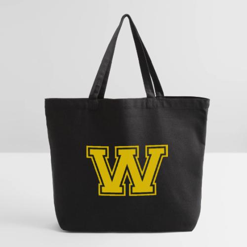 Letter W – Capital Athletic Alphabet Monogram - Eco-Friendly Cotton Tote