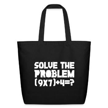 67 Sixty Seven Six Seven Solve Math Equation - Eco-Friendly Cotton Tote - black - Front