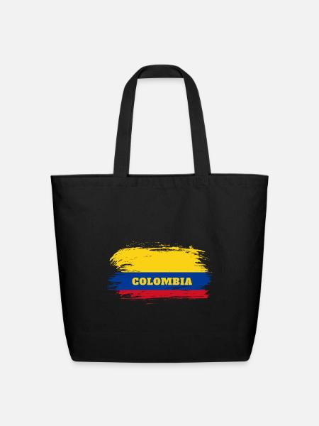 Colombia Flag / Gift Colombia South America - Eco-Friendly Cotton Tote - black