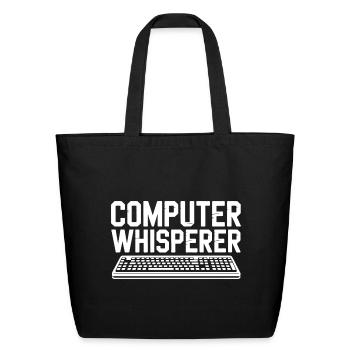 Computer Whisperer Funny Programmer Humor - Eco-Friendly Cotton Tote - black - Front
