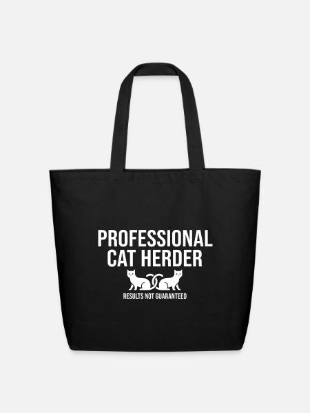 Professional Cat Herder - Eco-Friendly Cotton Tote - black
