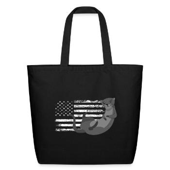 Sea Otter Cartoon American - Eco-Friendly Cotton Tote - black - Front
