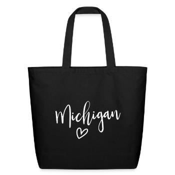 Michigan Heart Women's Love Michigan - Eco-Friendly Cotton Tote - black - Front