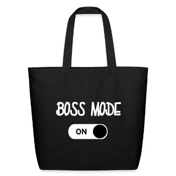 Boss mode on - Eco-Friendly Cotton Tote - black - Front