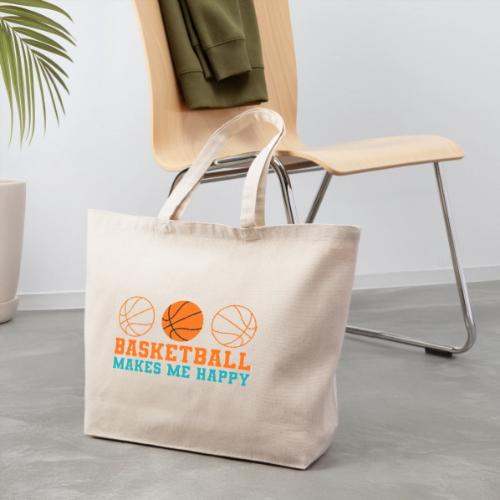 Basketball makes me happy - Eco-Friendly Cotton Tote